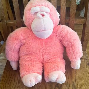 Fluffy Pink Stuffed Monkey for Kids